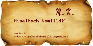 Miselbach Kamilló névjegykártya